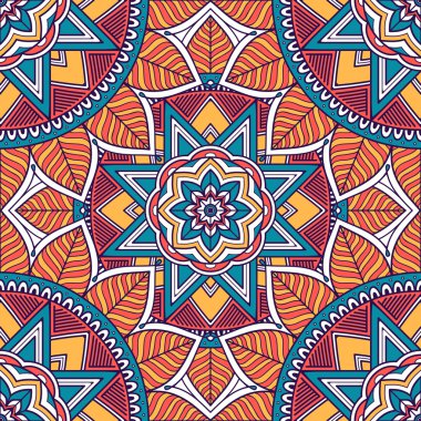 etnik çiçek seamless modeli