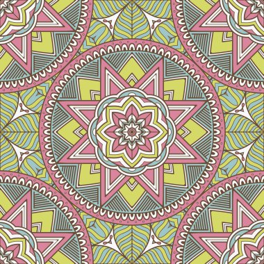 etnik çiçek seamless modeli