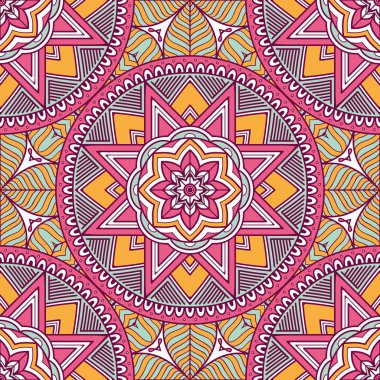 etnik çiçek seamless modeli