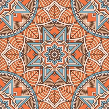 etnik çiçek seamless modeli