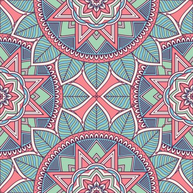 etnik çiçek seamless modeli