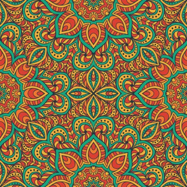 etnik çiçek seamless modeli