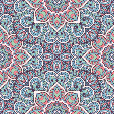 etnik çiçek seamless modeli