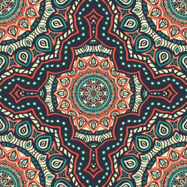 etnik çiçek seamless modeli