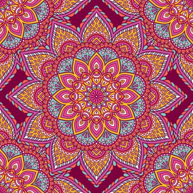 etnik çiçek seamless modeli