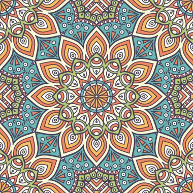 etnik çiçek seamless modeli