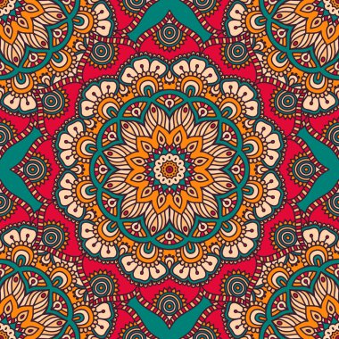 etnik çiçek seamless modeli