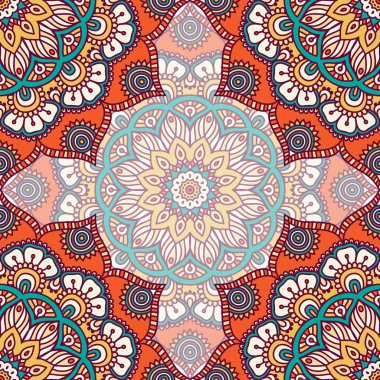 etnik çiçek seamless modeli