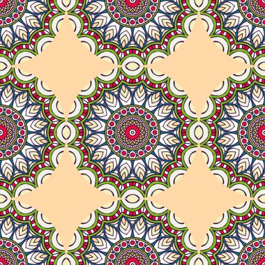 etnik çiçek seamless modeli