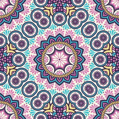 etnik çiçek seamless modeli