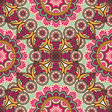 etnik çiçek seamless modeli