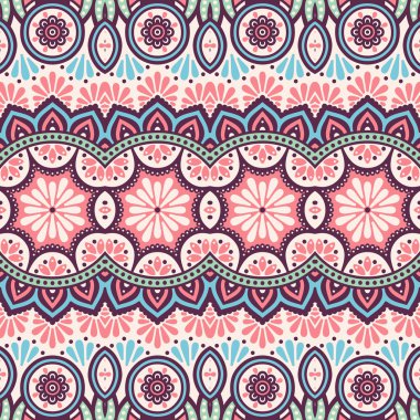 etnik çiçek seamless modeli