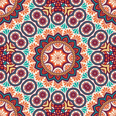 etnik çiçek seamless modeli