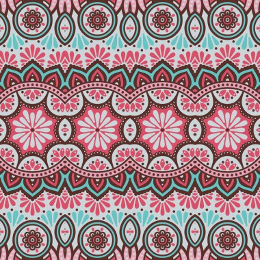 etnik çiçek seamless modeli