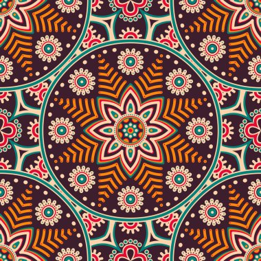 etnik çiçek seamless modeli