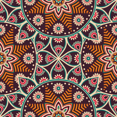 etnik çiçek seamless modeli