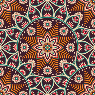 etnik çiçek seamless modeli