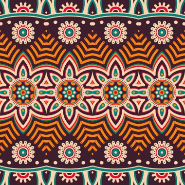 etnik çiçek seamless modeli