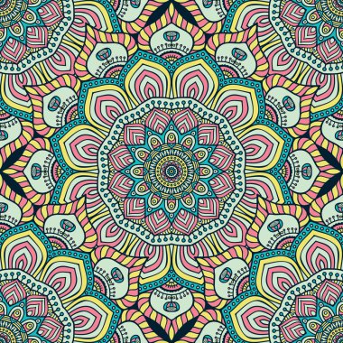 etnik çiçek seamless modeli