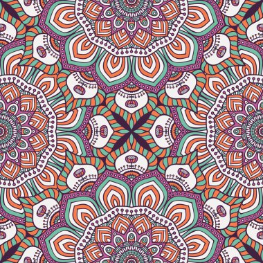 etnik çiçek seamless modeli