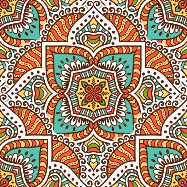 etnik çiçek seamless modeli