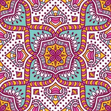 etnik çiçek seamless modeli