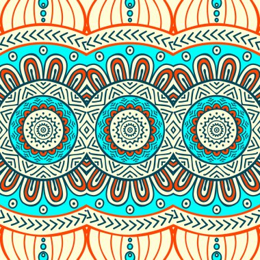 etnik çiçek seamless modeli