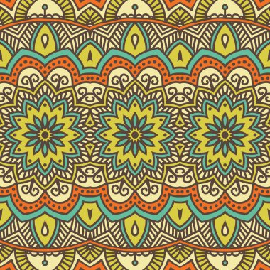 etnik çiçek seamless modeli