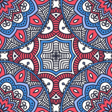 etnik çiçek seamless modeli