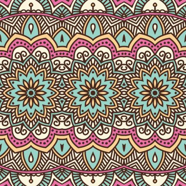 etnik çiçek seamless modeli