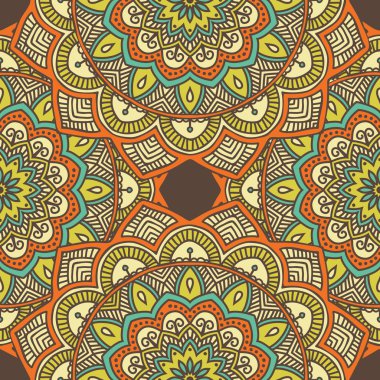 etnik çiçek seamless modeli