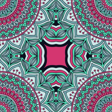 etnik çiçek seamless modeli