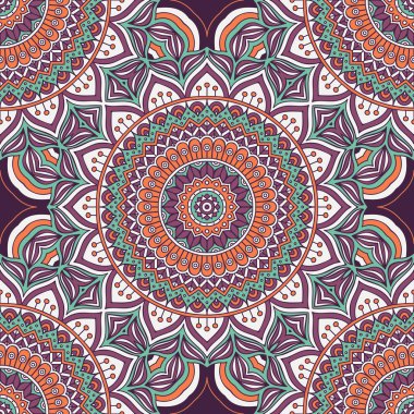 etnik çiçek seamless modeli