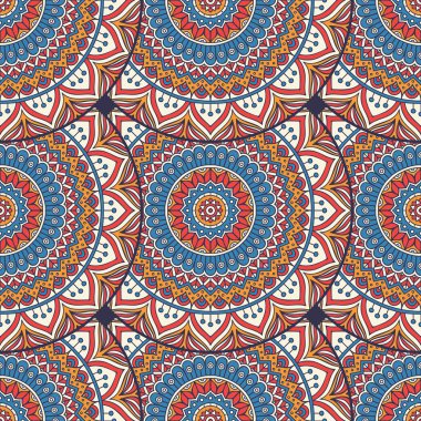 etnik çiçek seamless modeli