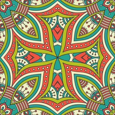 etnik çiçek seamless modeli