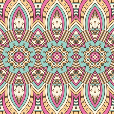 etnik çiçek seamless modeli