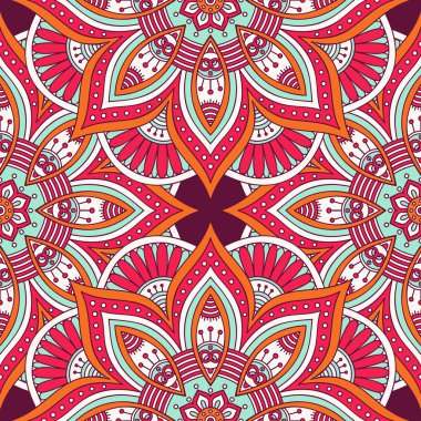 etnik çiçek seamless modeli