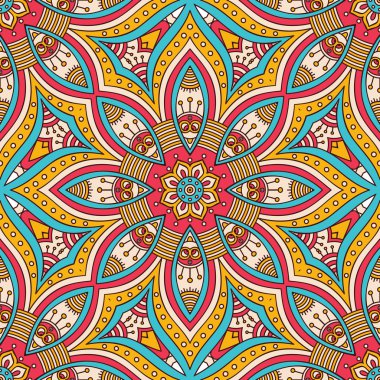 etnik çiçek seamless modeli