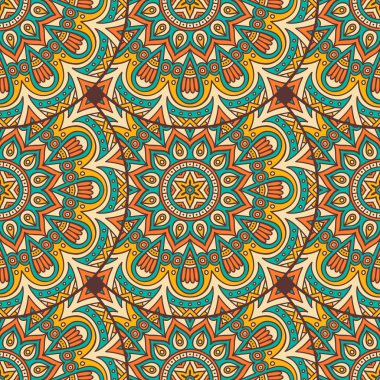 etnik çiçek seamless modeli