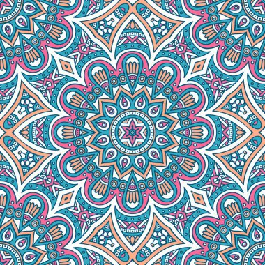 etnik çiçek seamless modeli