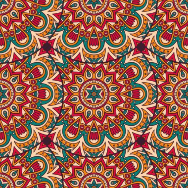 etnik çiçek seamless modeli