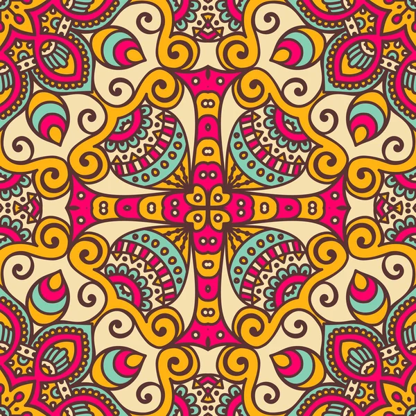 Ethnique floral motif sans couture — Image vectorielle