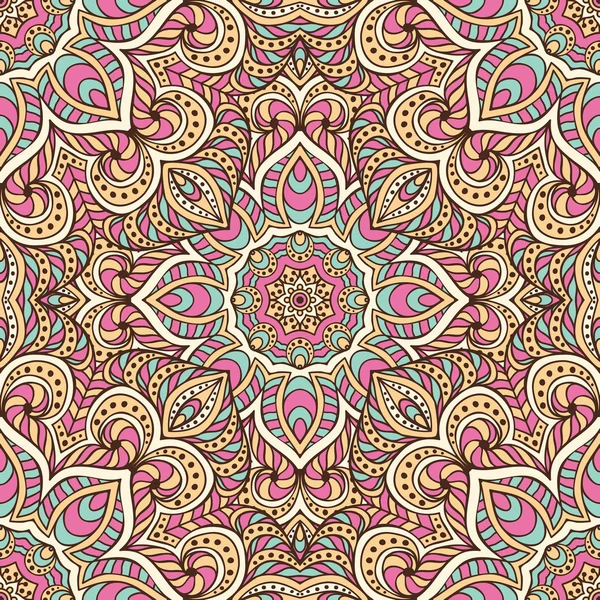 Ethnique floral motif sans couture — Image vectorielle