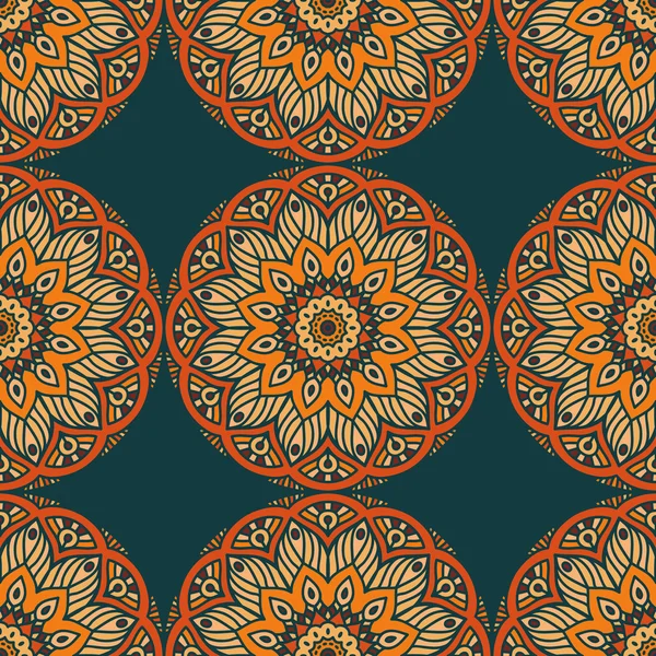 Ethnique floral motif sans couture — Image vectorielle