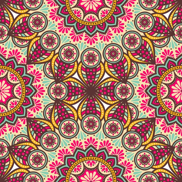 Ethnique floral motif sans couture — Image vectorielle