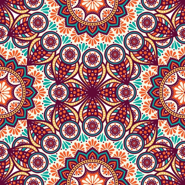 Ethnic floral seamless pattern — Stock Vector