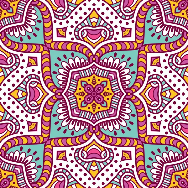 Ethnique floral motif sans couture — Image vectorielle