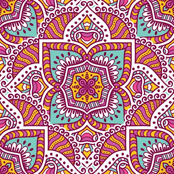 Ethnic floral seamless pattern — Stock Vector