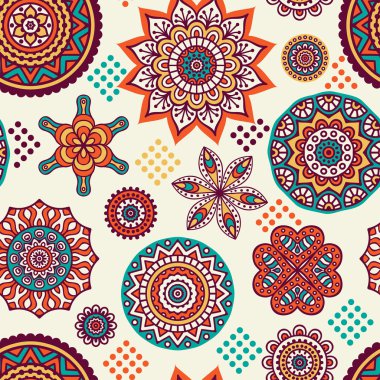 etnik çiçek seamless modeli