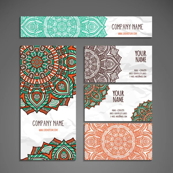 Business card. Vintage decorative elements. — Stock Vector